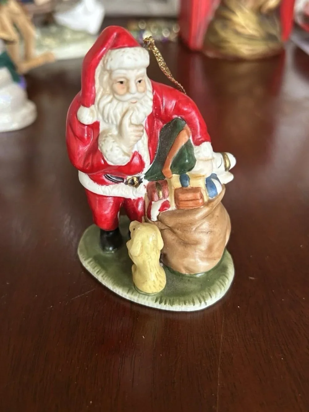 Hallmark Christmas Ornament Santa And Cute Puppy 2004